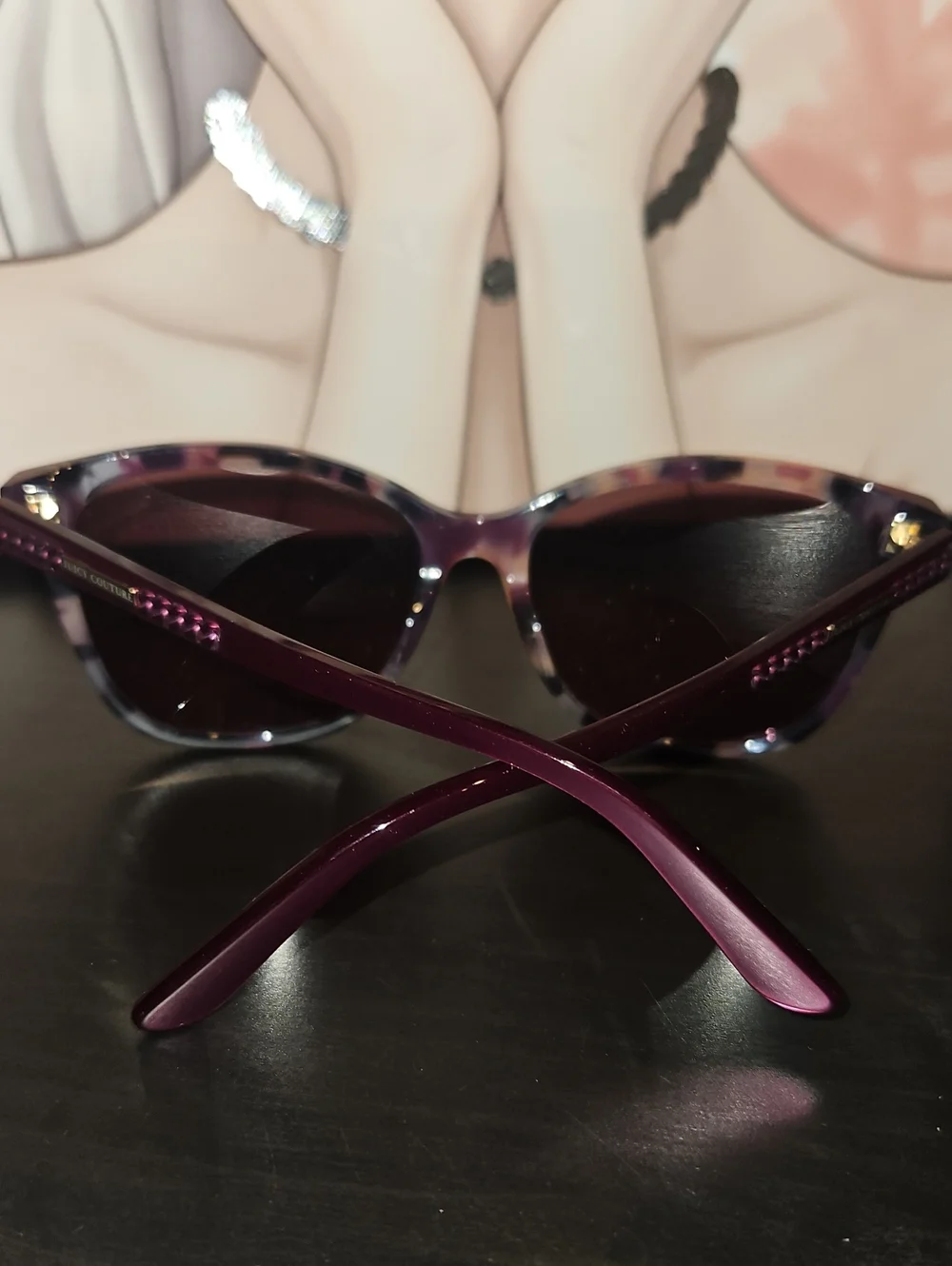 Juicy Couture Cat Eye Sunglasses Pink Tortoise Gradient Lenses NWOT